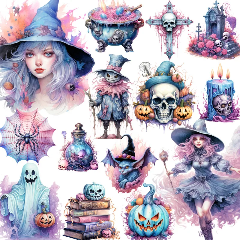 Halloween Witch Stickers Crafts And Scrapbooking stickers kids toys book Decorative sticker DIY Stationery