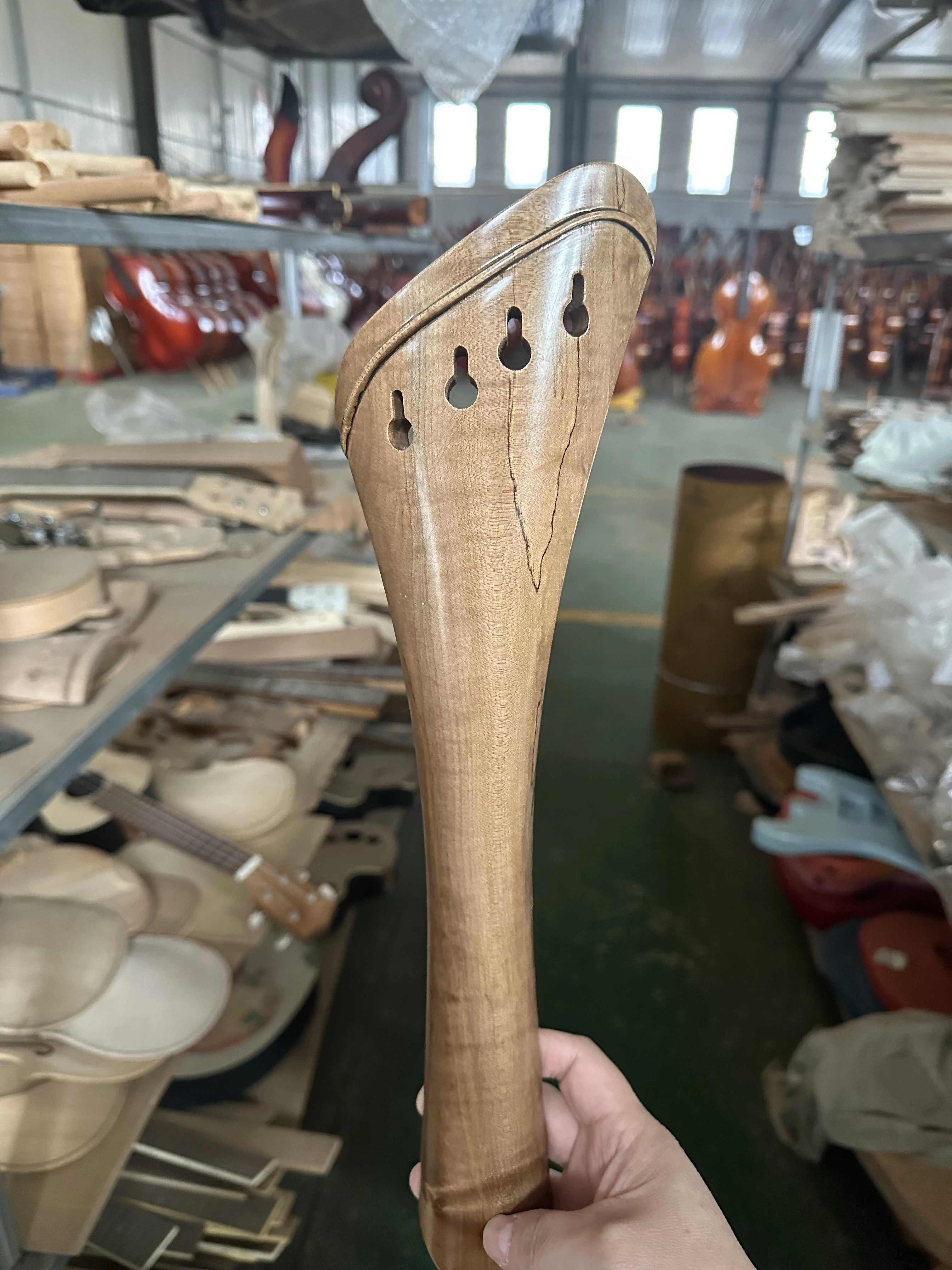 Double Bass Tailpiece, Special Shape, Solid Maple Wood, Red Wood, Beautiful Upright, High Quality, 3/4, 1 Pc