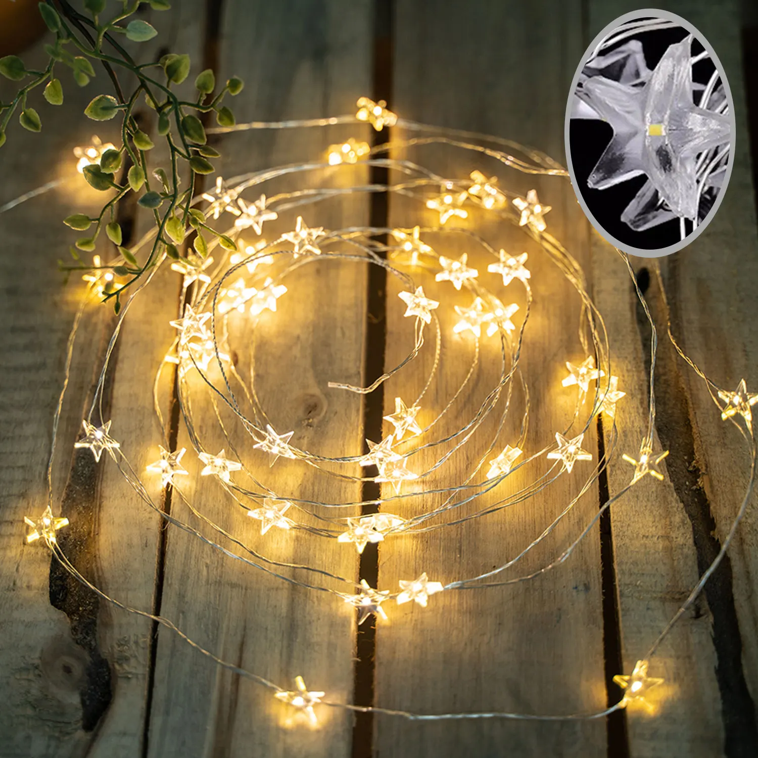 60 Leds Star String Lights USB Battery Powered LED fairy Light Chrismas Decoration Garden Garlands indoor Wedding Birthday Party