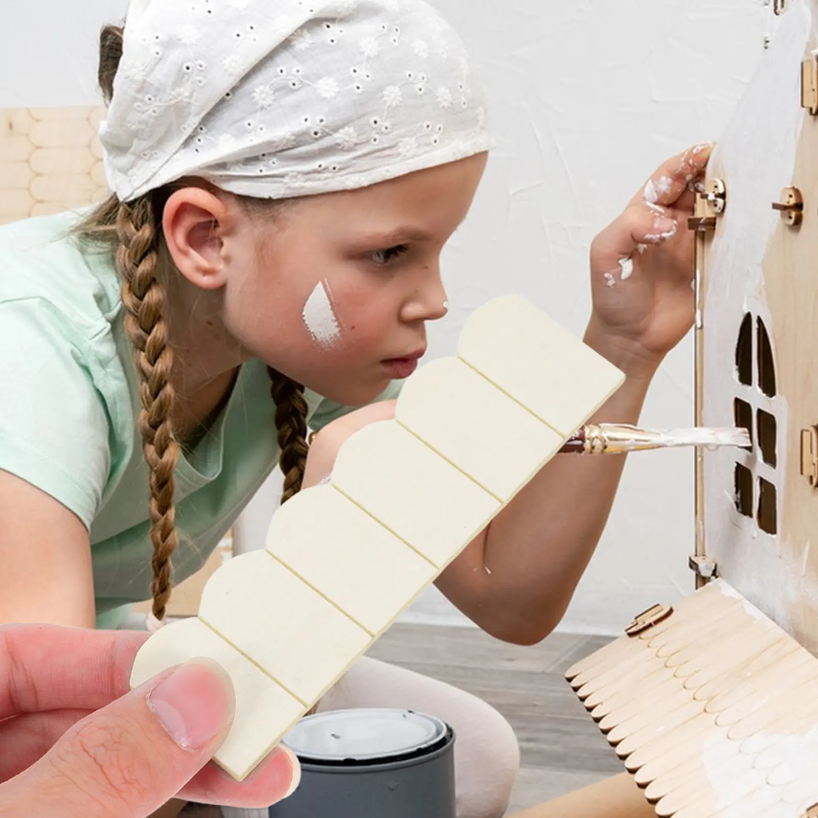 

Набор из 24 миниатюрных деревянных черепиц для декора, аксессуары для кукольного домика, миниатюрные элементы для ландшафта, принадлежности для домиков