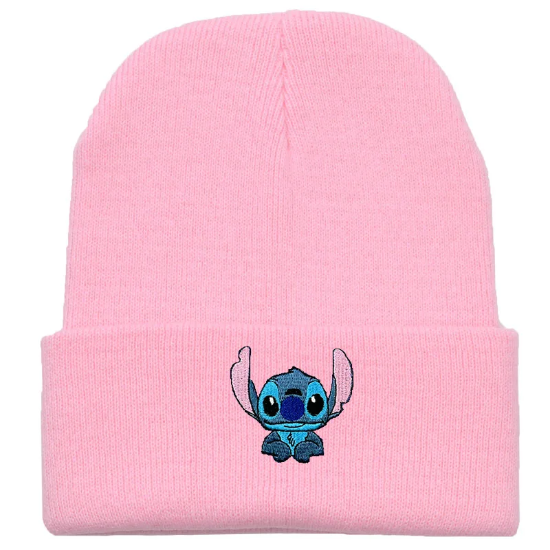 ديزني غرزة قبعة صوف مطرزة الكرتون موضة متماسكة قبعة طالب في الهواء الطلق الرجال والنساء الخريف والشتاء قبعة دافئة قبعة باردة