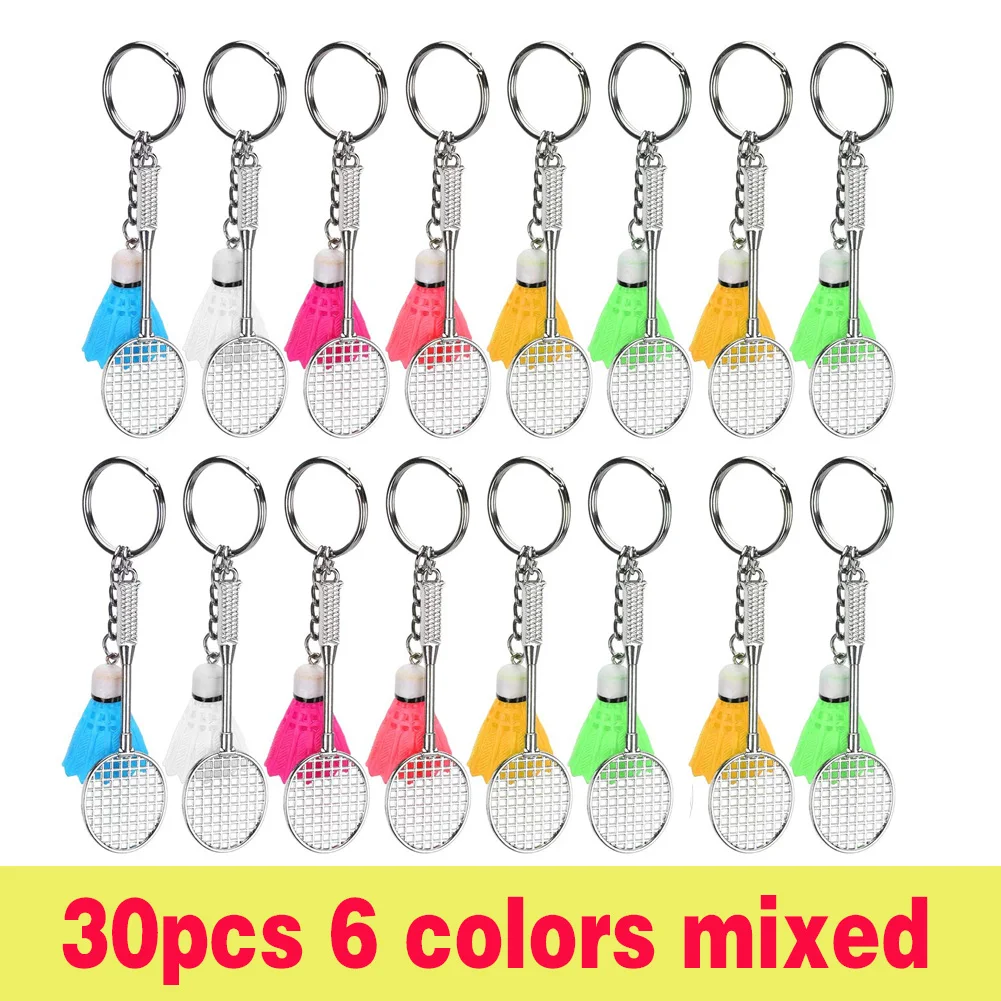 30Pcs Badminton Model Keychain Creativity Bag Pendent Shuttlecock Souvenirs Prize Car Ornament Key Jewelry Accessories Gift