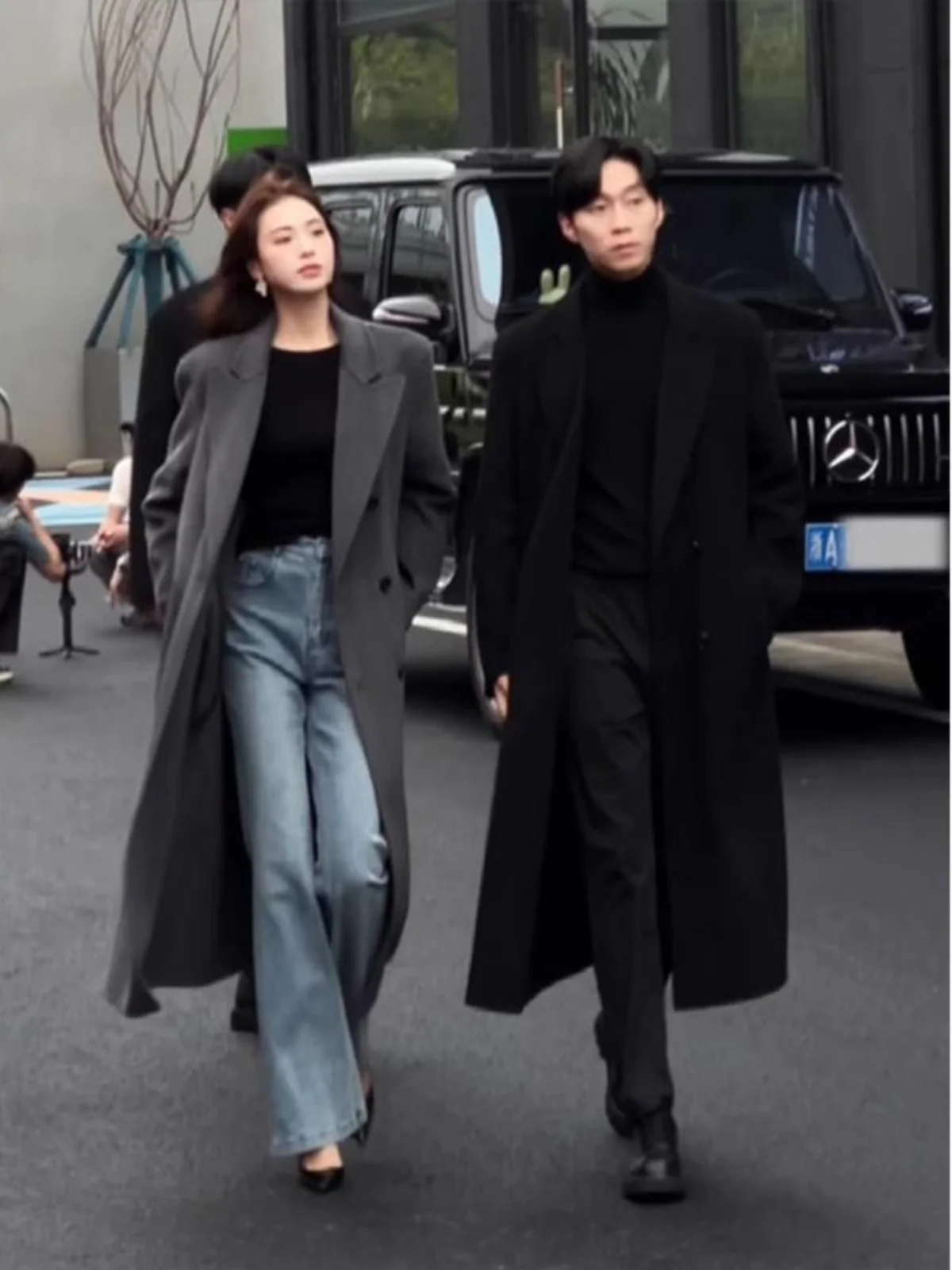 

Мужское шерстяное пальто средней длины в стиле Хепберн, повседневный костюмный пиджак, осенняя корейская ветровка, двубортное.