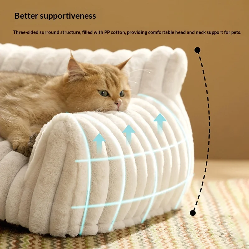 Sofá cama lavable y cálido para perros y gatos, colchón suave - imagen 5