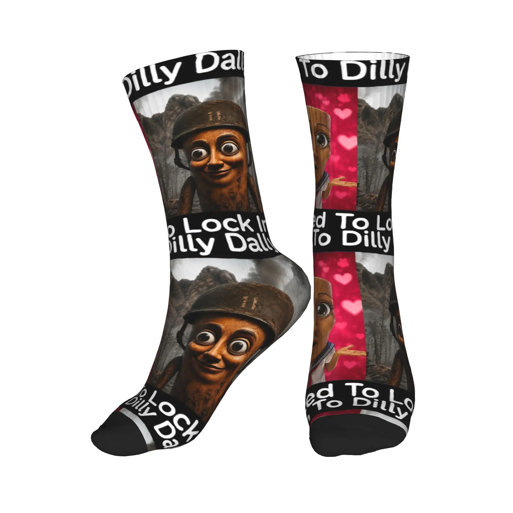 Tung Tung Tung Sahur Born to Dilly Dally Forced to Lock in Socks Spring Stockings Fashion Men Soft Socks Running Anti Socks