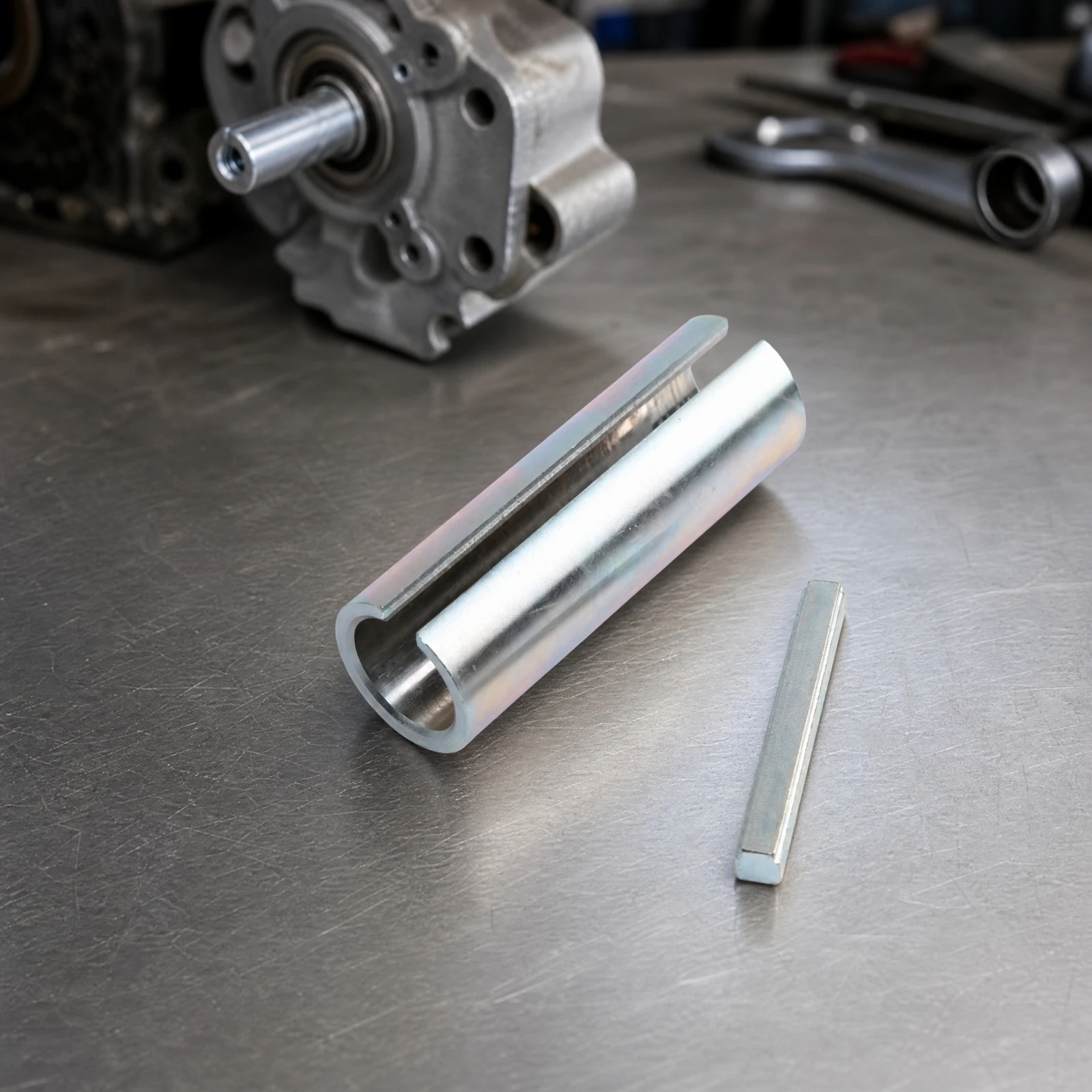 Stainless Steel Crankshaft Sleeve Adapter Sturdy Crankshaft Sleeve Adapter with Step Key Sturdy CNC Machined for Mechanics