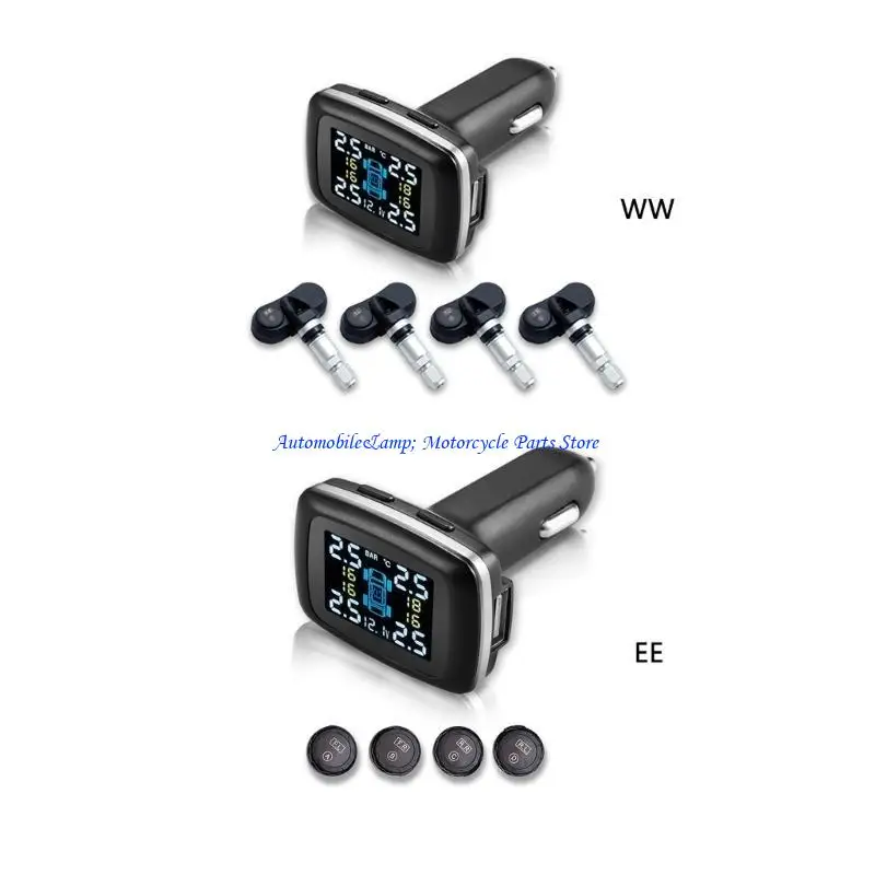 H7BD Tire Pressure Monitoring System with Voice Alarm 0-3.5Bar Adjustable 4
