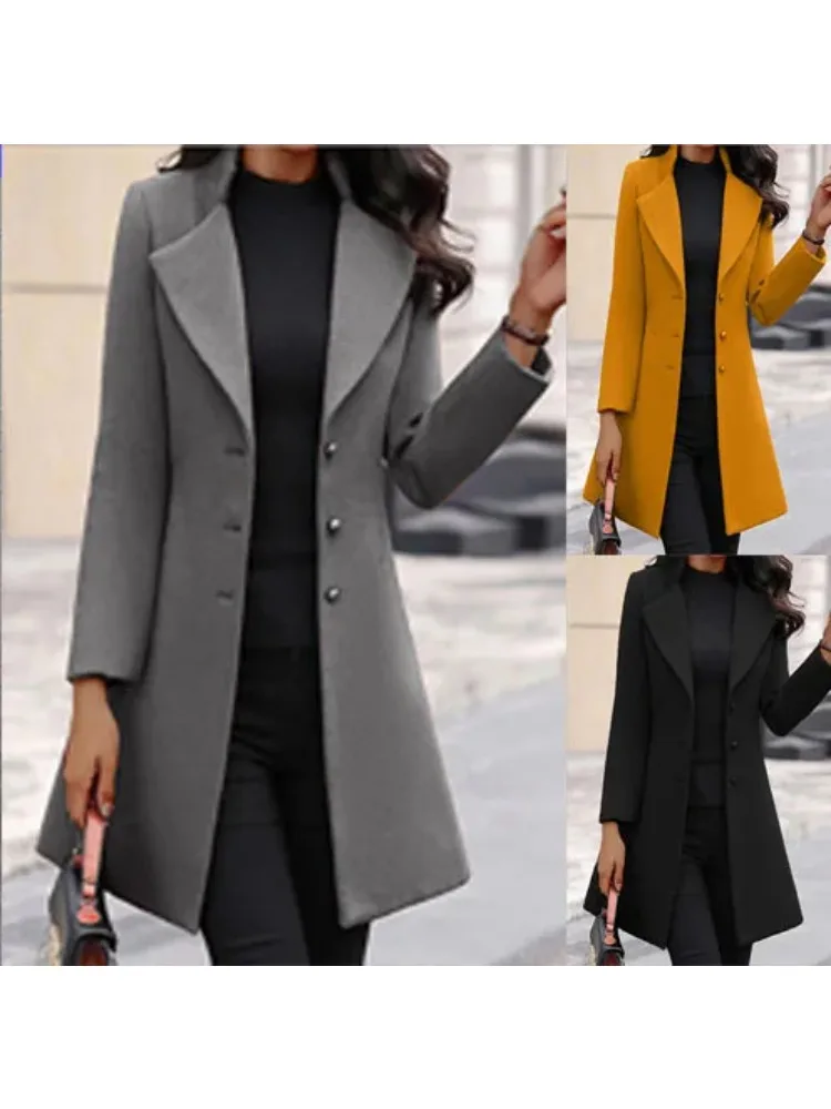 

Зимнее женское пальто RX6625 в корейском стиле, средней длины, 2026 года, европейское и американское женское шерстяное пальто для трансграничной торговли на AliExpress