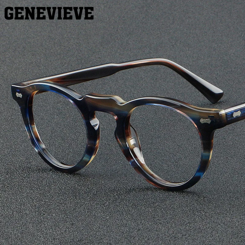 GENEVIEVE Simple Retro Round Frame Personalized Fashion Design Anti Blue Light Glasses Customizable Prescription Photochromic