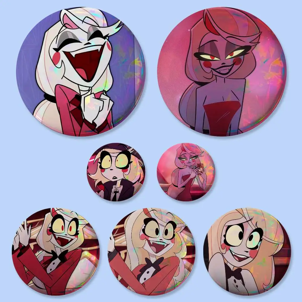 Charlie Morningstar Anime Character Badges Button Round Creative Pin Brooch Badge Bag Decor Accessories Fans Collect Friend Gift
