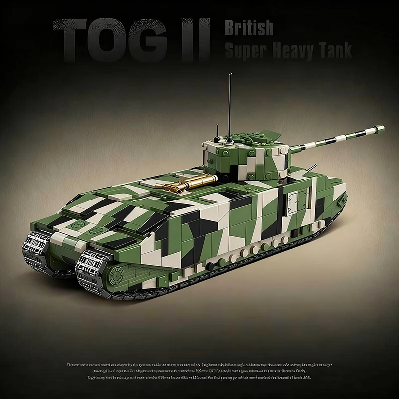 MOC British TOG II Carro Pesante Building Blocks Kit WWII Veicolo Blindato Militare Modello di Personaggio Mattoni Bambini Wargame Giocattoli Regali