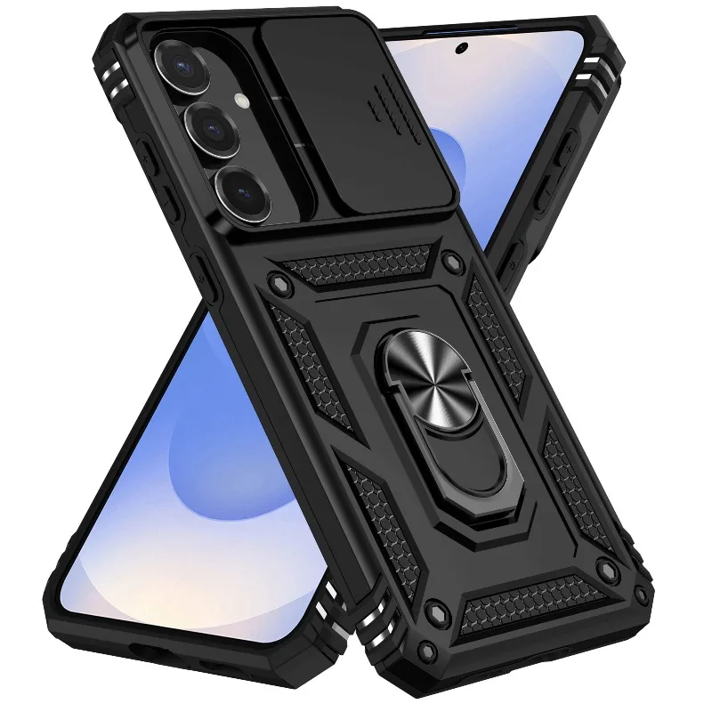 Suporte rotativo lente da câmera slide caso armadura de grau militar para samsung  A27 A57 A26 A56 A06 A35 A73 A53 A72 M53 M33
