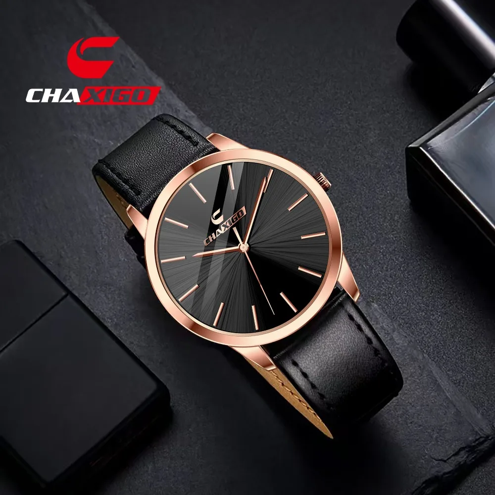 chaxigo-3129g-ファッションビジネスレジャー-クォーツレザーストラップウォッチ-シンプル防水-メンズ腕時計-relojes-para-hombres-Часы