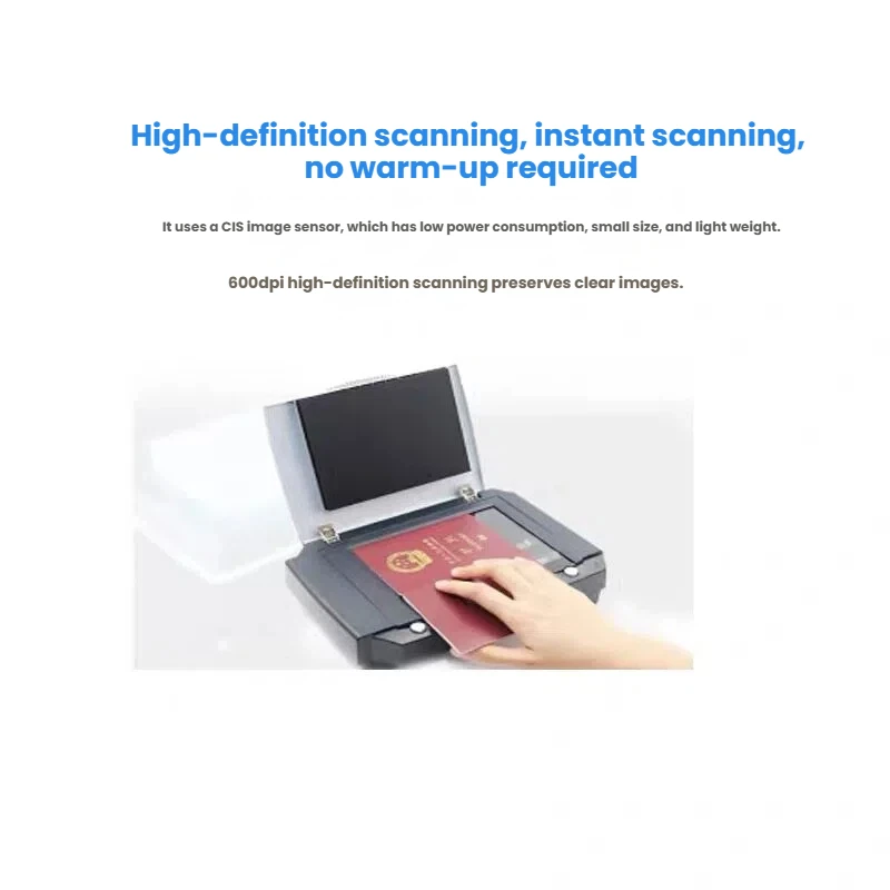 Multi‑Document‑Flatbed‑Scanner Gear Passport‑ID‑Card‑Permit‑Card‑Scanning‑Processor for Hospitality‑Agency‑Identity‑Input‑Tasks