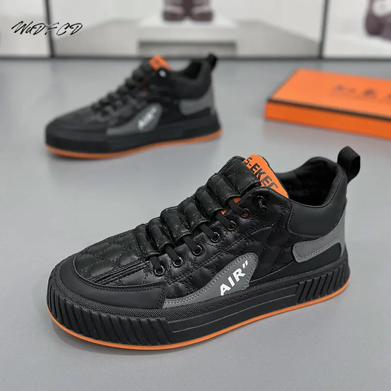 Sneakers Casual Men Winter Plush Board Shoes Fashion Microfiber Leather Upper Height Increased Flat Platform Running Shoes