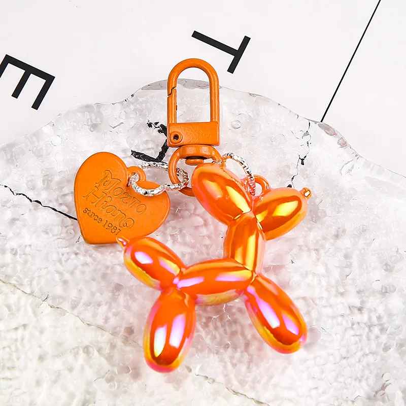 Wholesale20pcs/set Cute 3D Balloon Dog Phone Charm Key Chain Accessories Trendy Heart Mobile Phone Lanyard Phone Bag Decorations