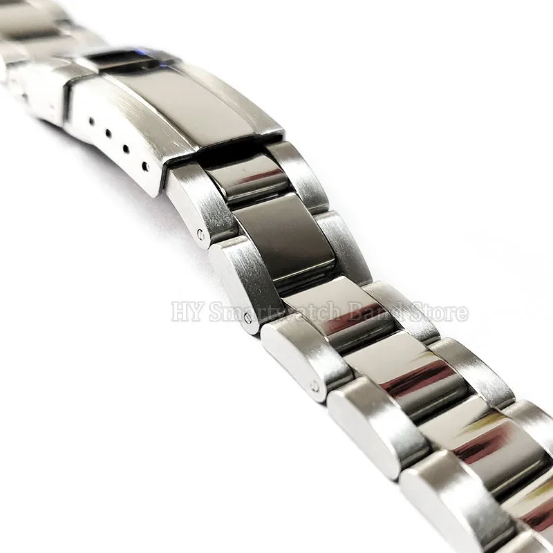 20 مللي متر حزام ساعة من الفولاذ المقاوم للصدأ لرولكس لشبح الماء دايتونا لساعة المعصم المحار نهاية منحنية سوار معدني ملحق
