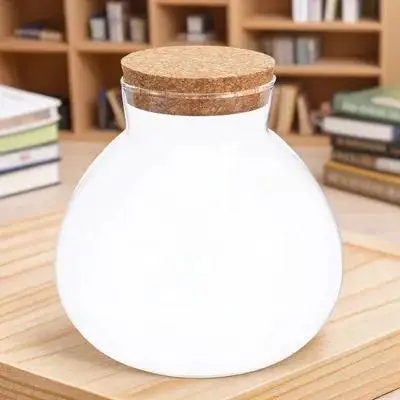 لتقوم بها بنفسك الزجاج زجاجة بيئية مستديرة 15x16 سنتيمتر شفافة المشهد الصغير تررم زجاجة نبات الطحلب ديكور المنزل #1