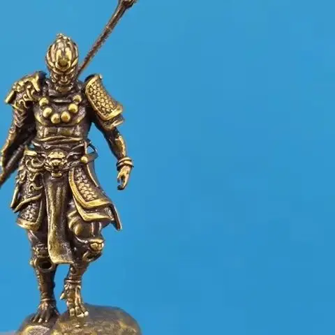Antique Monkey Sun Wukong Miniature Figurines Craft Mini Golden Cudgel Wu Kong Statue Model Desk Ornaments Home Car Decor Craft