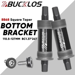 BUCKLOS Bicycle Square Taper Bottom Bracket 110.5 113 116 118 120 122.5 124.5 127mm BSA 68 Threaded BB Mountain Bike Parts BB68