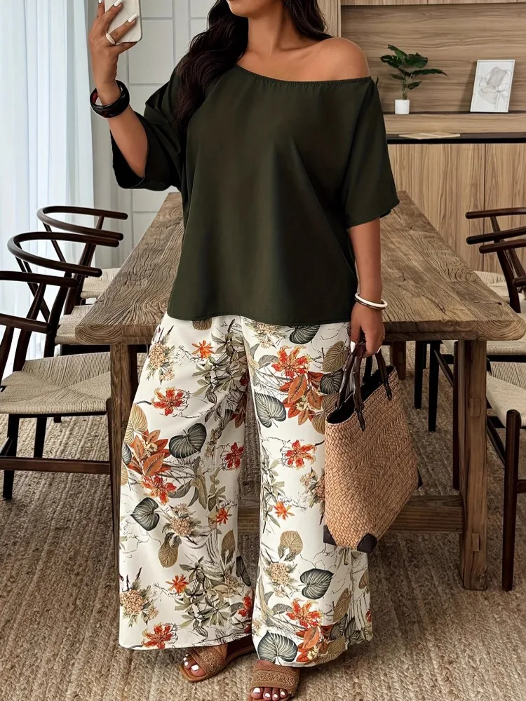 

2 Piece Women Sets 2025 New Arrival Plus Size Autumn Winter Matching Sets Top And Pants Suits Outfits Oversized Clothing