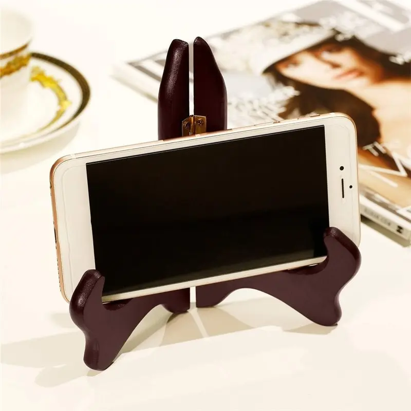 AB66-4Pcs Craft Display Stand 7 Inch Wooden Display Stand Decorative Plate Stands Display Picture Holder Party Display Stand Bas