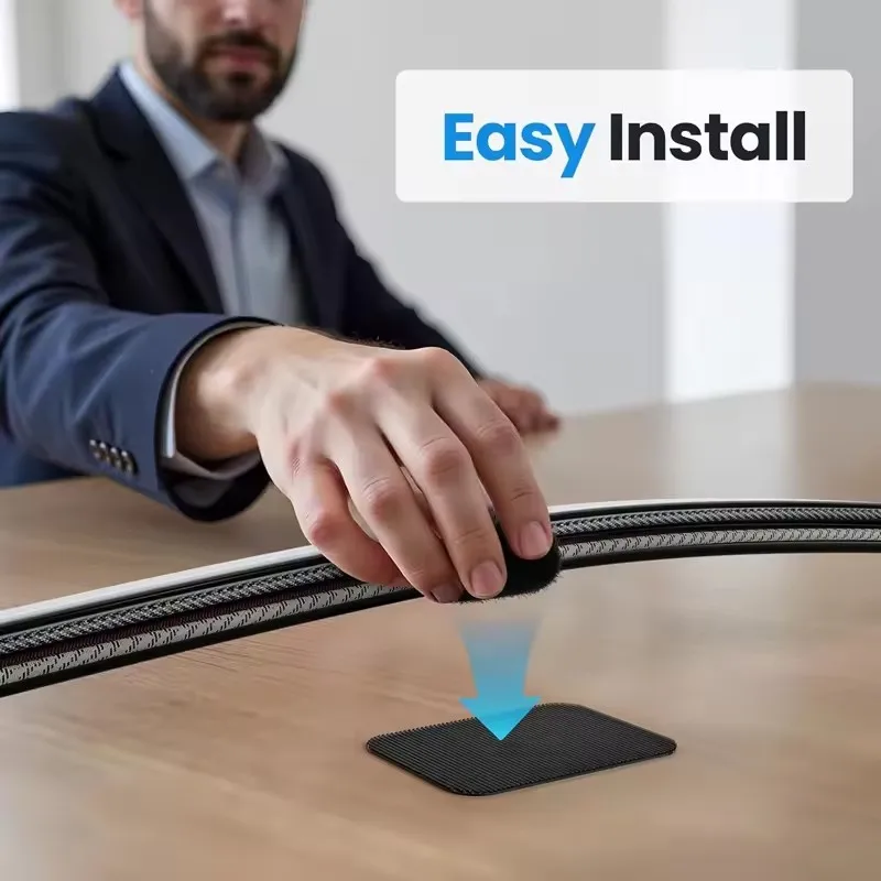 20Set Self Adhesive Heavy Duty Cable Ties Adjustable Long Strip Tie Cord Organizer for Home Office Under Desk Cable Management - view 4