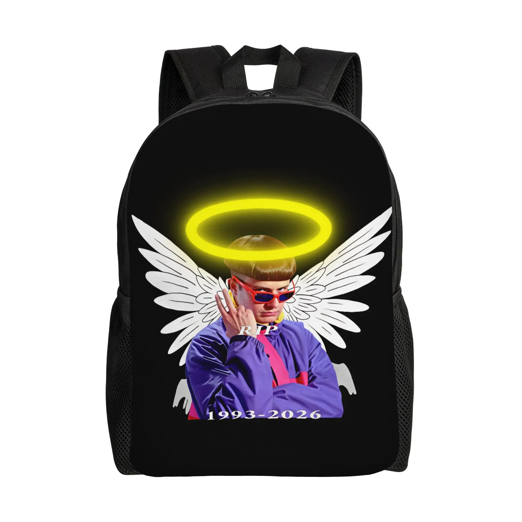 Oliver Tree RIP Angel Halo Tribute Backpack  University Backpacks Men Design Large High School Bags Streetwear Rucksack