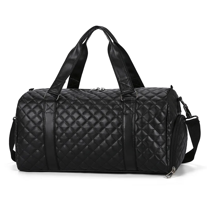 Duffle Tote Gym Fitness Tassen Voor Vrouw Pu Lederen Handtas Reisbagage Schouder Sportschoenen Pocket Weekend Crossbody Tassen