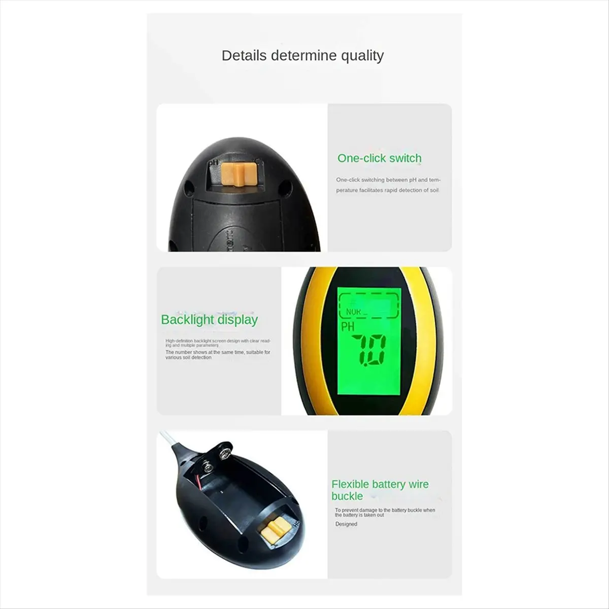 *N21R 4 in 1 Soil PH Meter Moisture/Temp/Soil PH Tester Sunlight Intensity Meter for Gardening Plants Farming with Backli