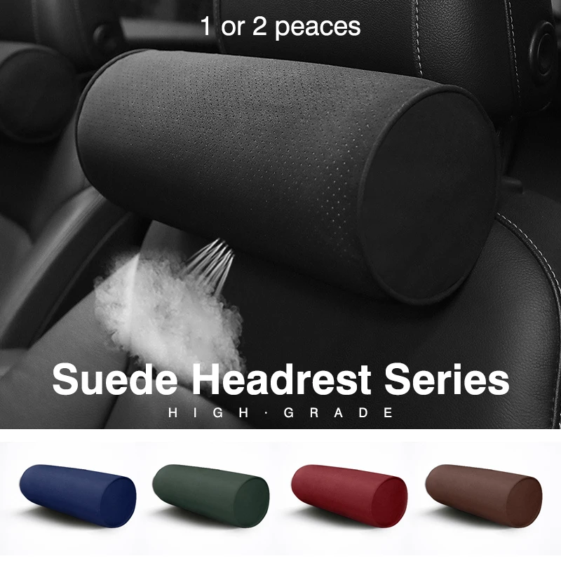 

Universal Car Headrest Alcantara Suede Cover Neck Cushion Pillows Neck Suppor