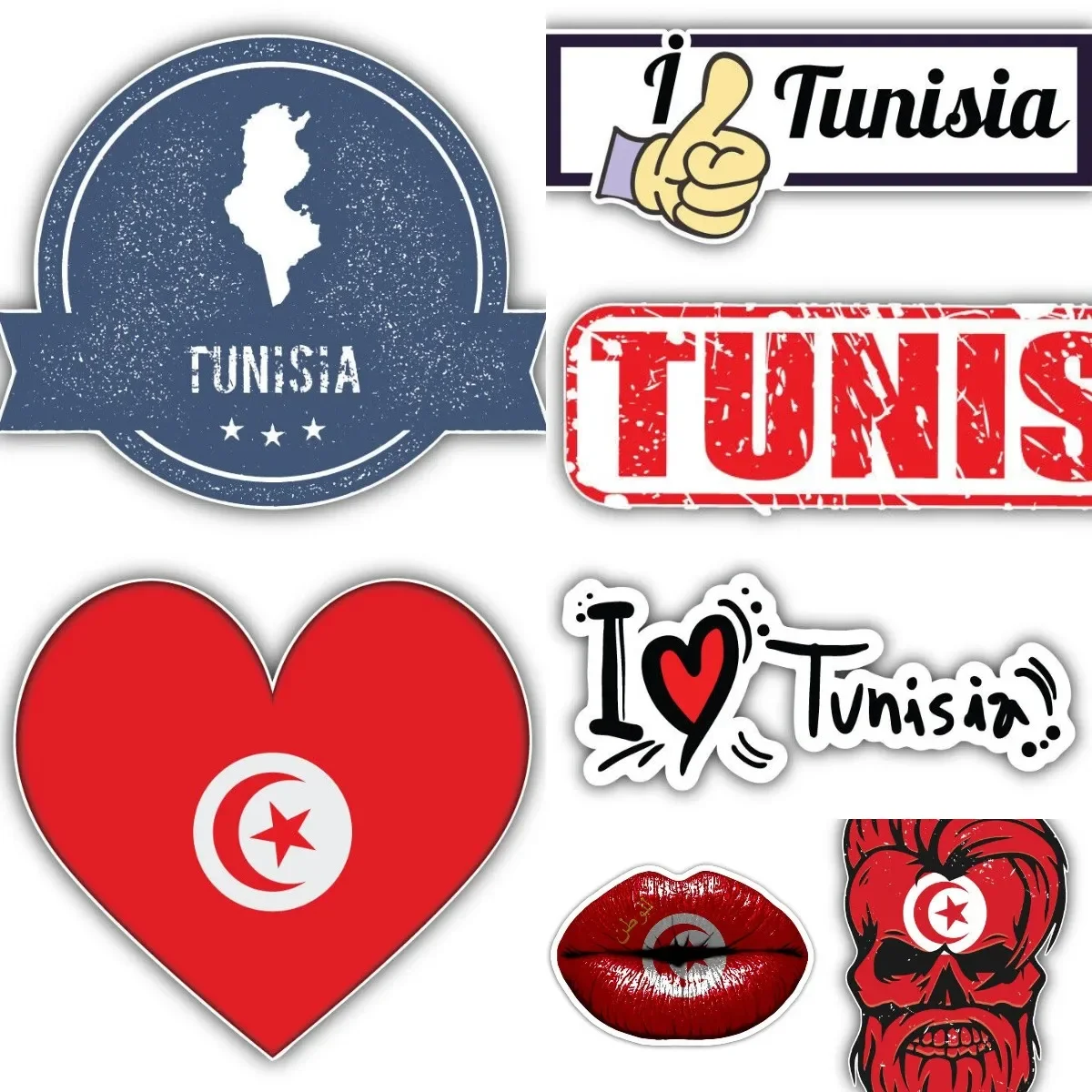 

Creative TN Tunisia Map Emblem Personalized PVC Sticker for Decorate Wall Car Truck Window Motorcycle Bumper Decal Accessories