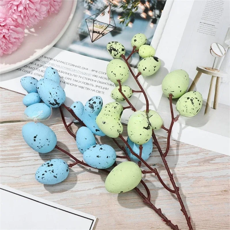 Colorful Easter Flower Skewers Centerpieced Artificial Easter Eggs Flower Bouque Beautiful Addition For Holiday Decors