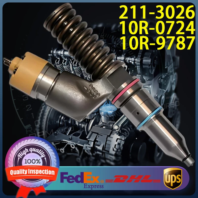

High Quality Diesel Fuel Injector 211-3026 10R-0724 10R-9787 Common Rail Injector for Caterpillar CAT C18 3406E 3456 Engine