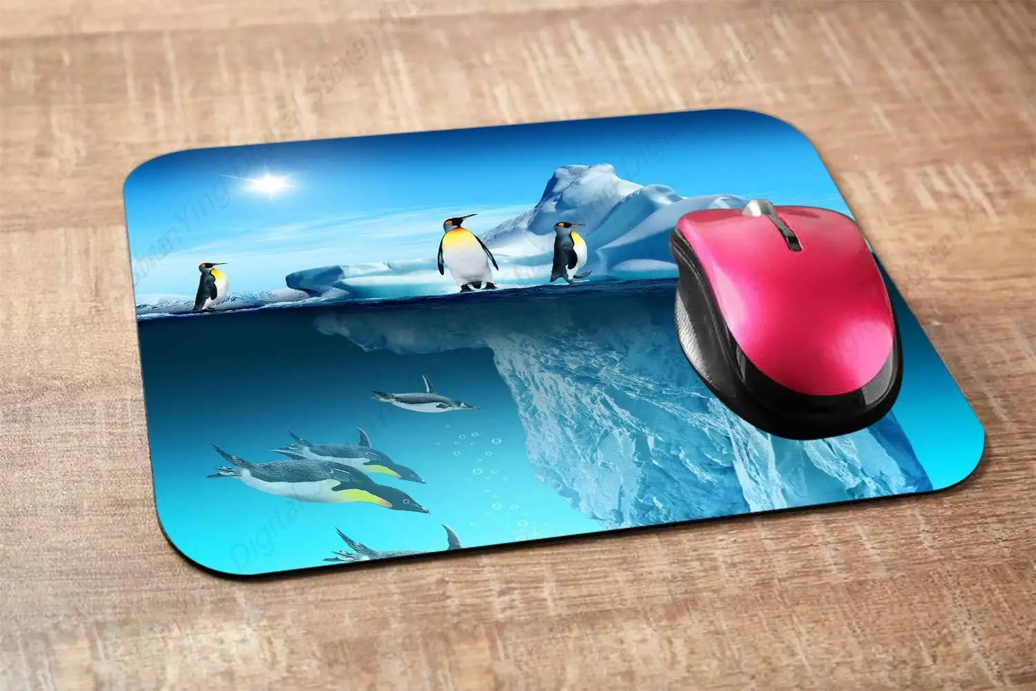 3d Penguin Inverted Image Gaming Mouse Pad Suitable For Computer Desk Laptop Office Non Slip Rubber Mouse Pad 25*30cm