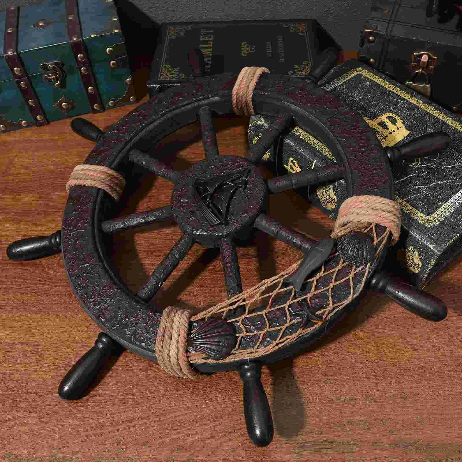 Ship Steering Wheels Home Decor Rudder Pirate Accessories Hanging Adornment Sculpture Baby Boy Locket