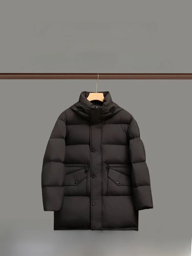 

Мужское повседневное теплое пальто средней длины из 90% белого утиного пуха, премиум-класса, очень пышное и утолщенное