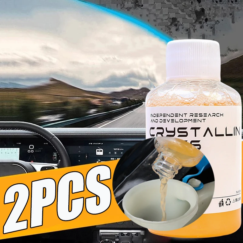 2pcs/set Car Windshield Glass Oil Film Remover 100ml Universal Polish Glass Cleaner for Window Degreaser Auto Dirt Removal Tools