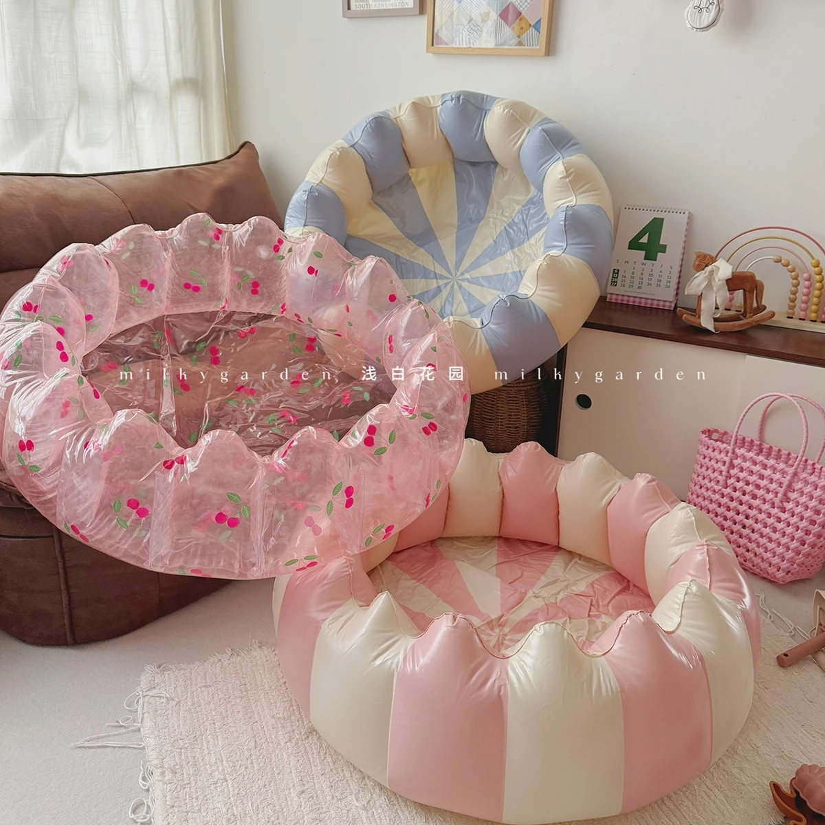 سميكة الكرتون الرجعية مخطط حمام سباحة قابل للنفخ حمام سباحة للأطفال المياه العائمة وسادة هوائية كرة المحيط بركة للأطفال #1