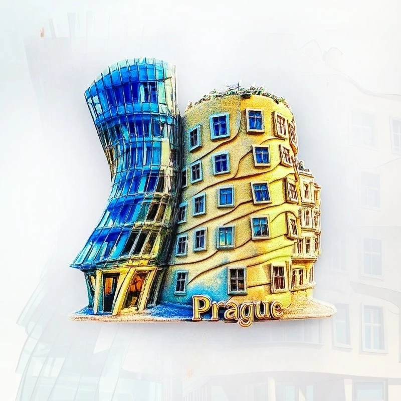 Prague Dancing House Fridge Magnet - 3D Czech Architecture Souvenir Deconstructivist Design Decor Unique Europe Gift