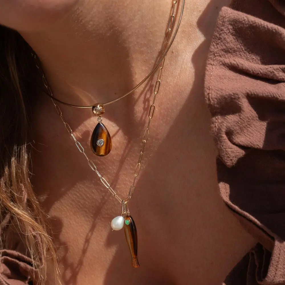 Beach Series Fish Pendant Copper Plated Retention Fish Ocean Jewelry Colorful 14K Gold Color Fish Animal Charms DIY Pendants