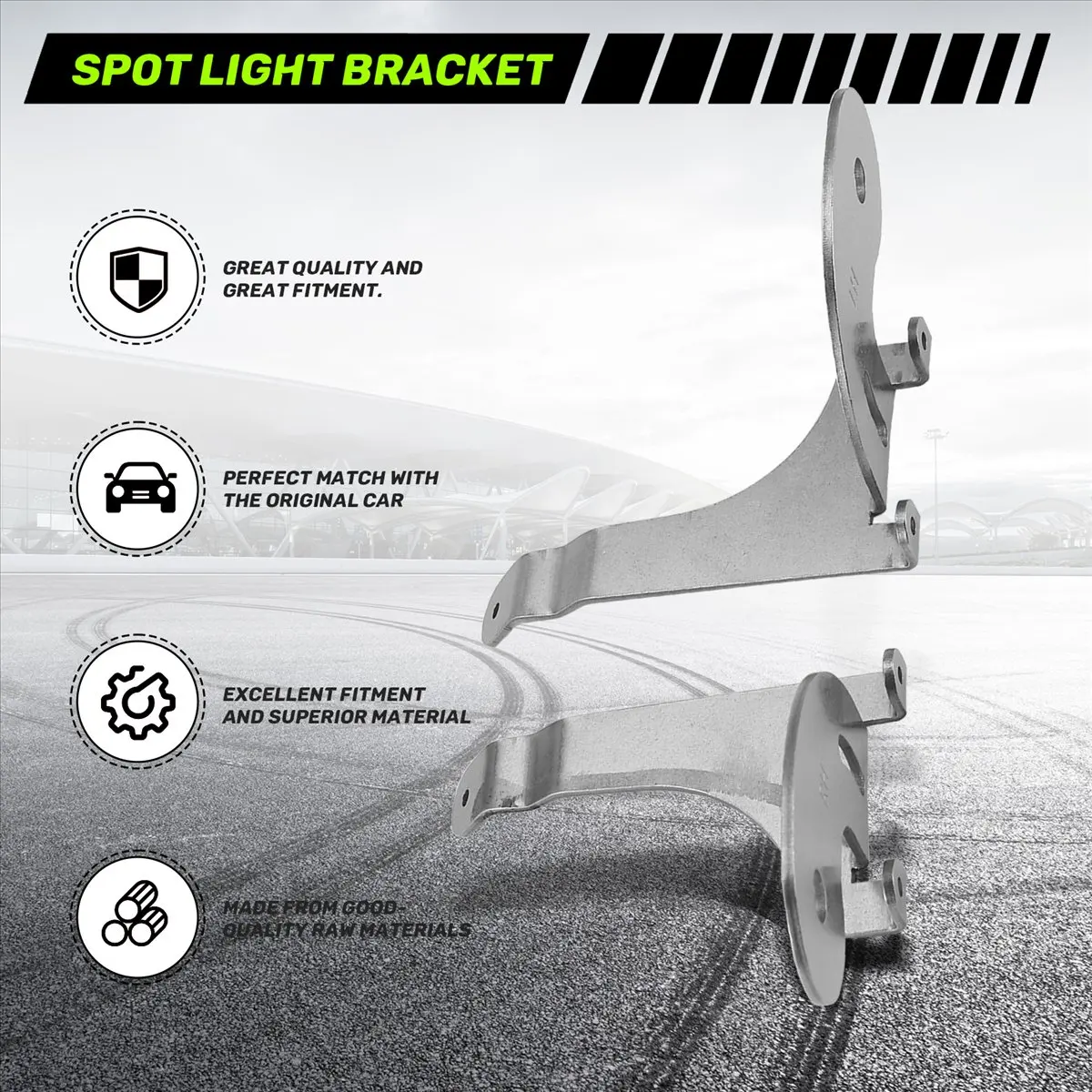 #24S (silver)Stainless Steel Car Front Grille Spot Light Fixing Bracket For-BMW,Automotive Parts & Accessories