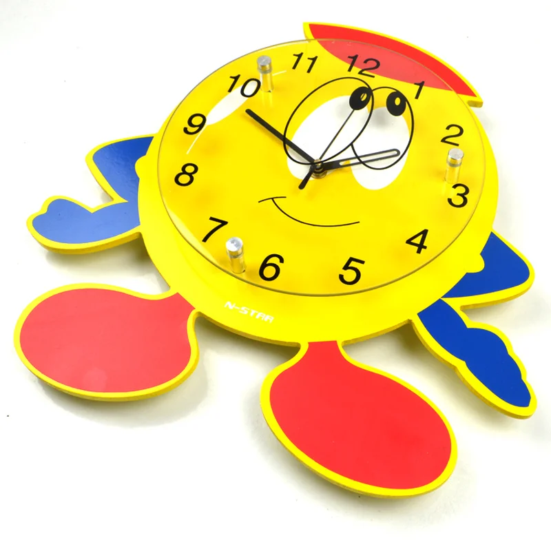 Duck Wall Clock - Cartoon Decoration for Children, Quartz Fashion, Personality Bedroom Art, Stylish and Functional Design, Perfe