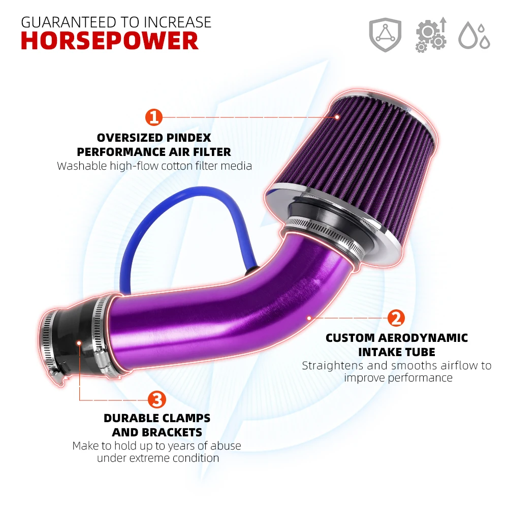Auto Omgebouwd 76mm Paddestoel Hoofd Luchtfilter Inlaattraject Filter High Flow Hoge Koude Kegel Luchtfilter Aluminium Pijp Kit OFI109