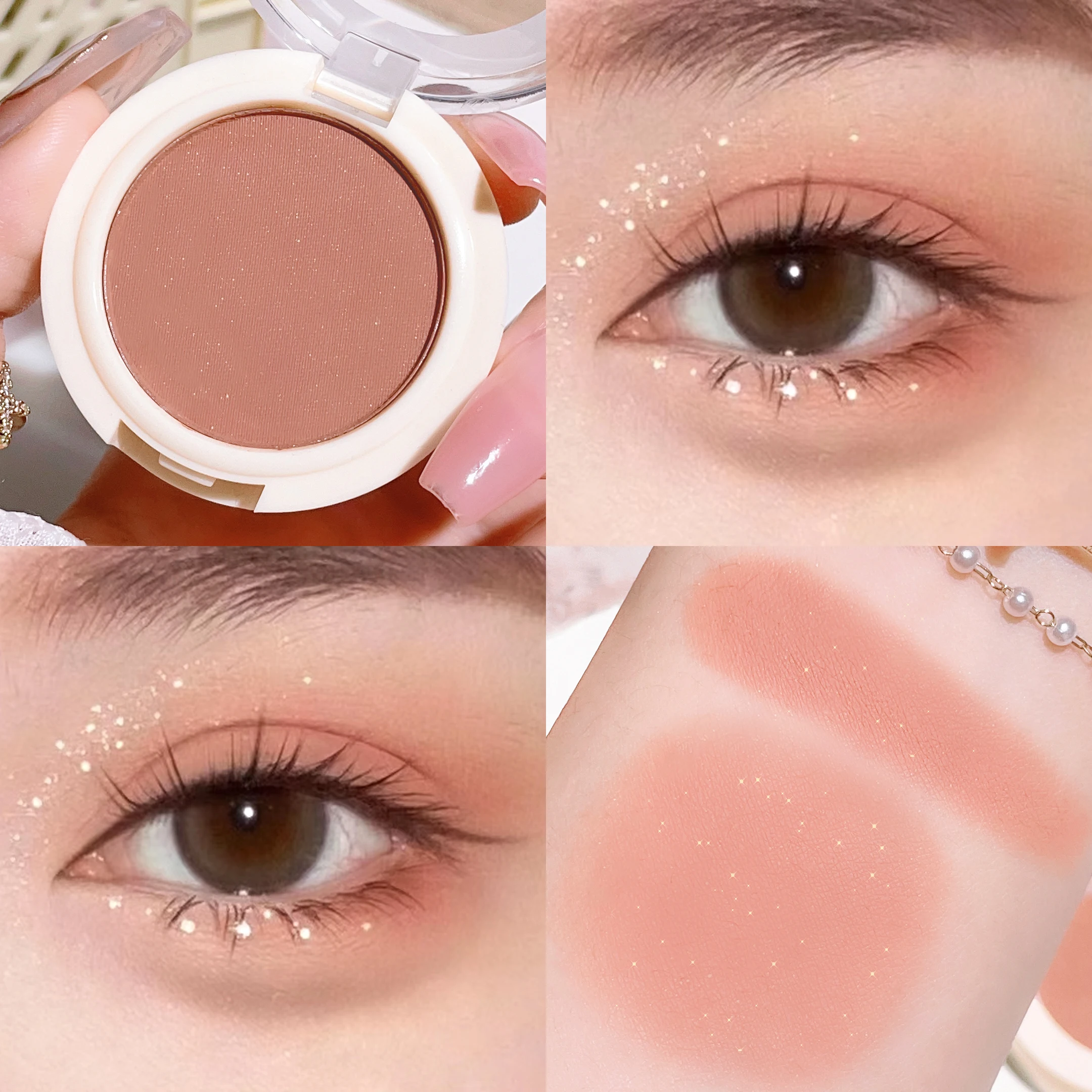 Monochrome diamond eyeshadow, pearl highlight brightening eyeshadow palette, bright and shiny eye makeup portable makeup