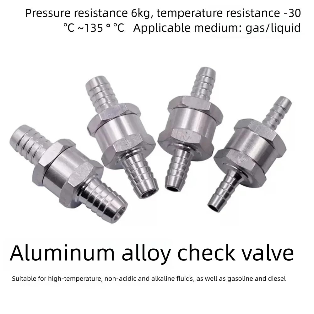 Aluminum Alloy Check Valve for Automotive Diesel Fuel Pipeline 6/8/10/12mm Sizes Available for Machinery