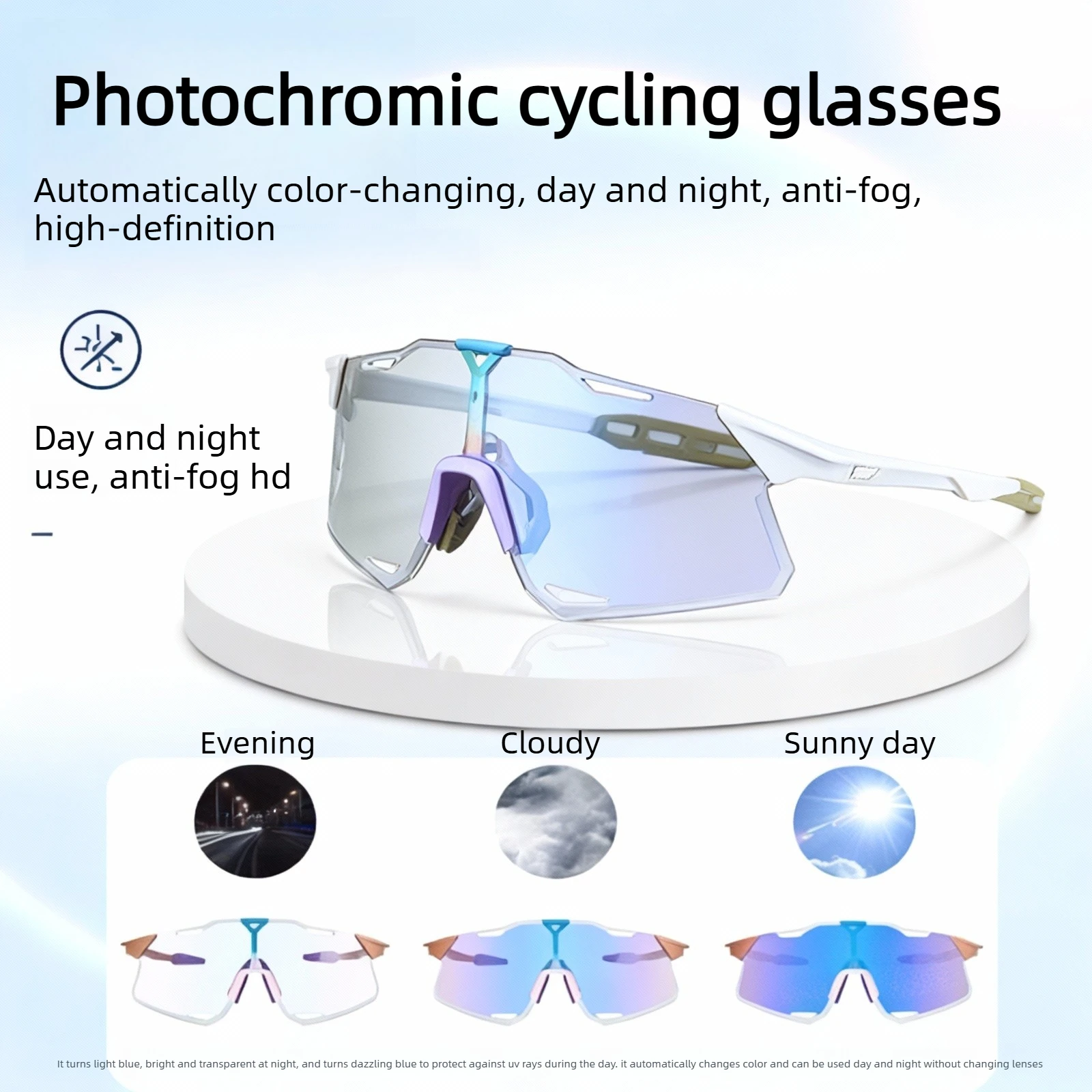 

Light Sensitive Cycling Goggles UV Proof Windproof Day Night Outdoor Sports Eyewear for Men Women