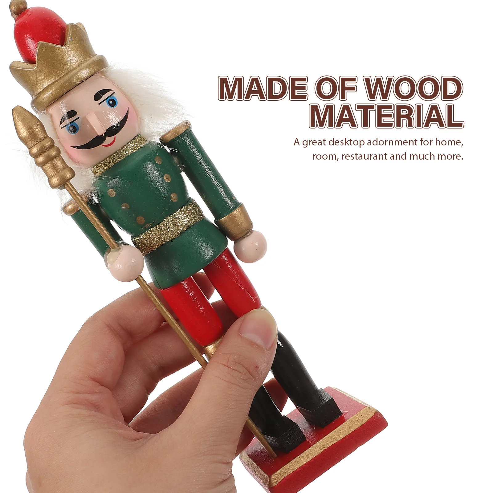 

4 Pcs Nutcracker Soldier Decoration Decorations Home Small Nutcrackers Wood Desktop Ornaments Figures Table Miniature Figurines