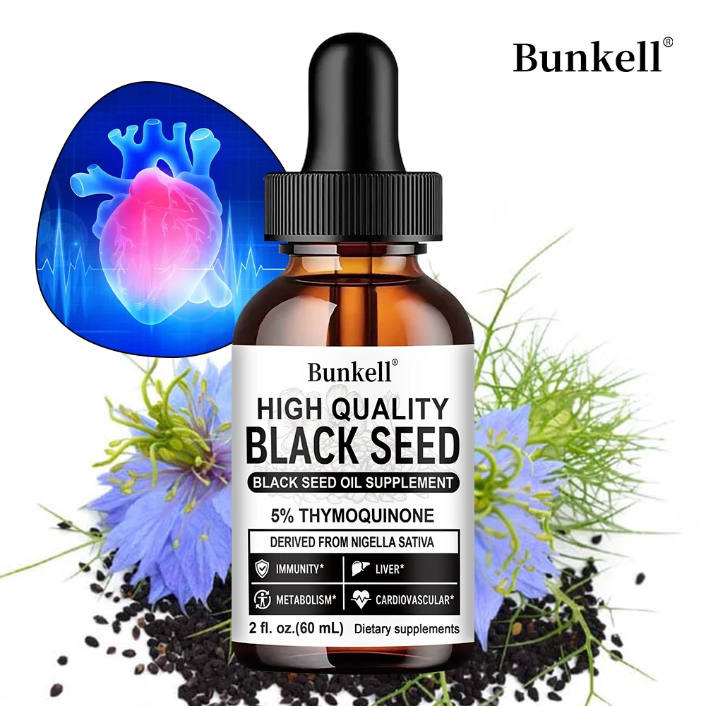 

Black Seed Oil Liquid Drops- Cold Pressed Nigella Sativa, Digestive & Immune Support, Brain Function, Joint Mobility,Gluten Free