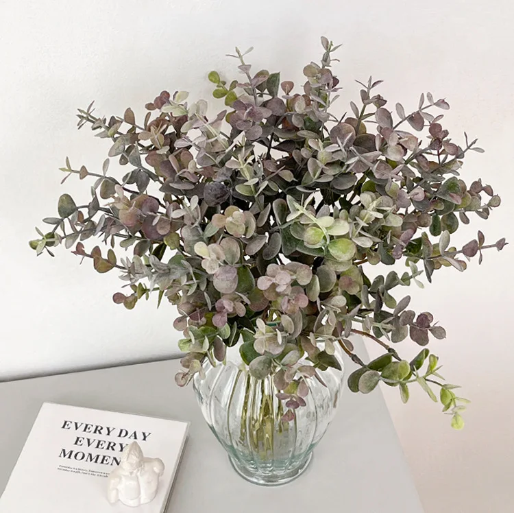 6 Zweig 36 Köpfe Eukalyptusblatt Künstliche Pflanzen Blumenstrauß für Wohnzimmer Dekoration Braut Hochzeit Vasen Blumen Blumenstrauß Dekor – Detail 13